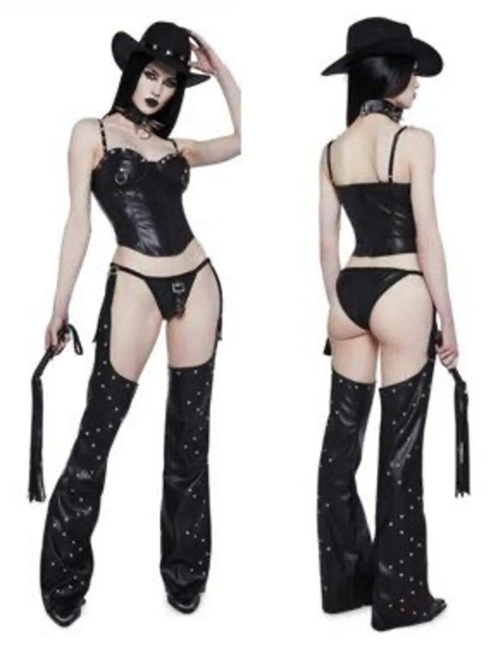 Demanding Cowgirl Costume Set by Trickz N' Treatz  black size medium